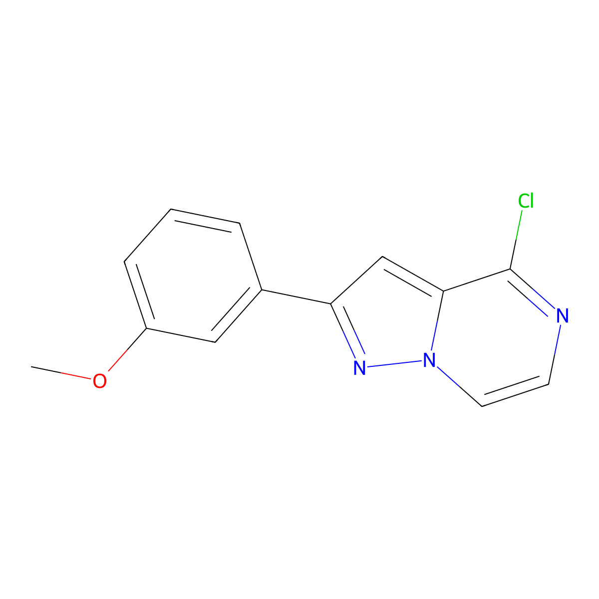 4-Chloro-2-(3-methoxyphenyl)pyrazolo[1,5-a]pyrazine molecular structure, CAS 1255783-50-6