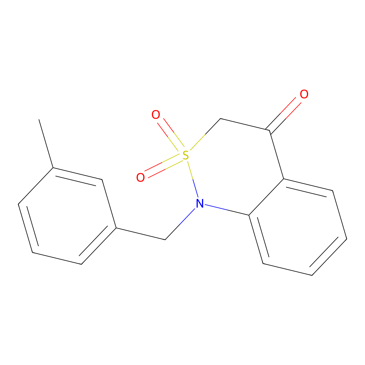 1-(3-methylbenzyl)-1H-2,1-benzothiazin-4(3H)-one 2,2-dioxide molecular structure, CAS 1255783-92-6