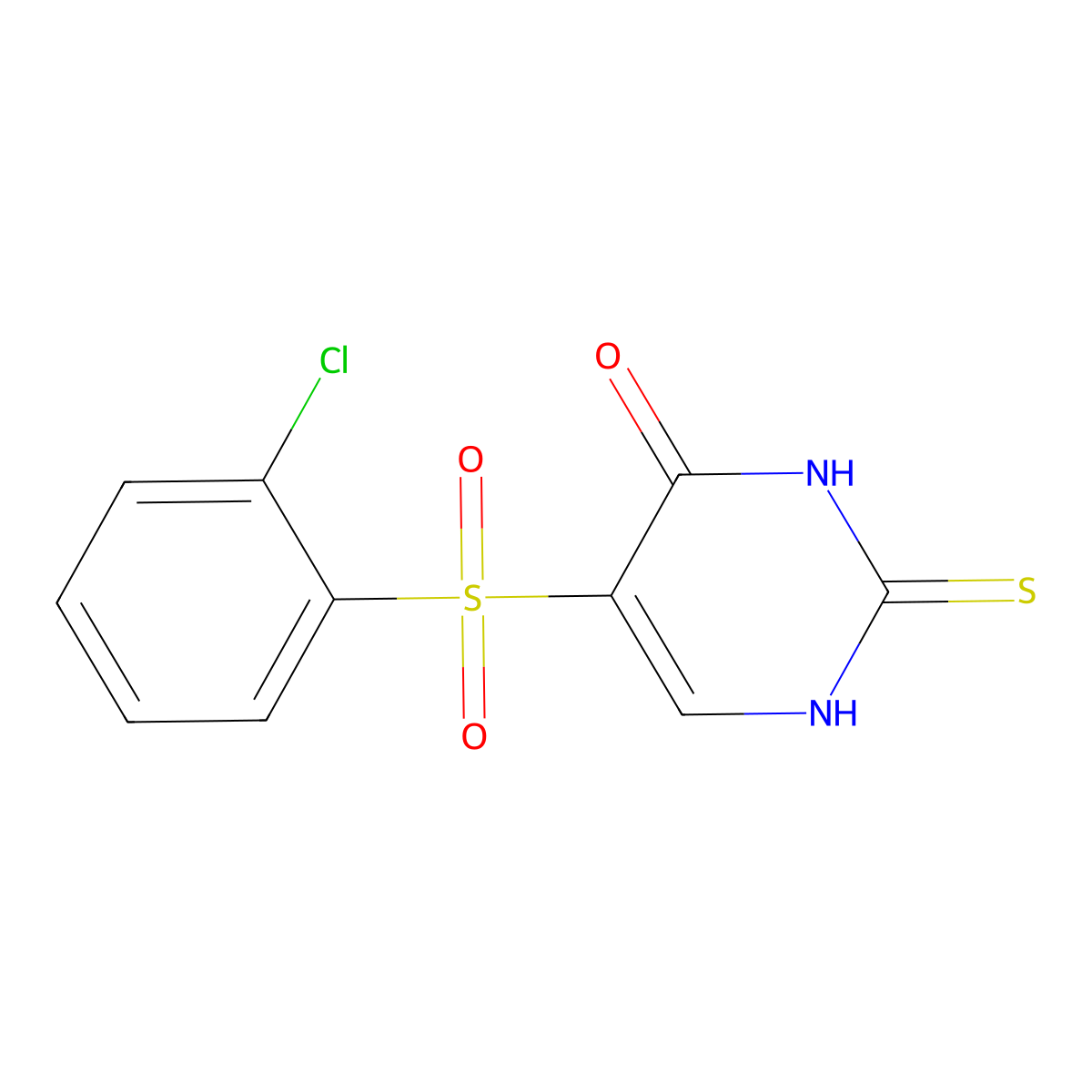 5-[(2-chlorophenyl)sulfonyl]-2-thioxo-2,3-dihydropyrimidin-4(1H)-one molecular structure, CAS 1255783-99-3