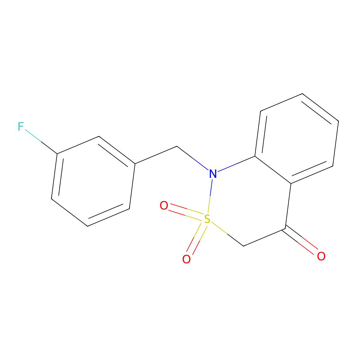 1-(3-fluorobenzyl)-1H-2,1-benzothiazin-4(3H)-one 2,2-dioxide molecular structure, CAS 1255784-10-1