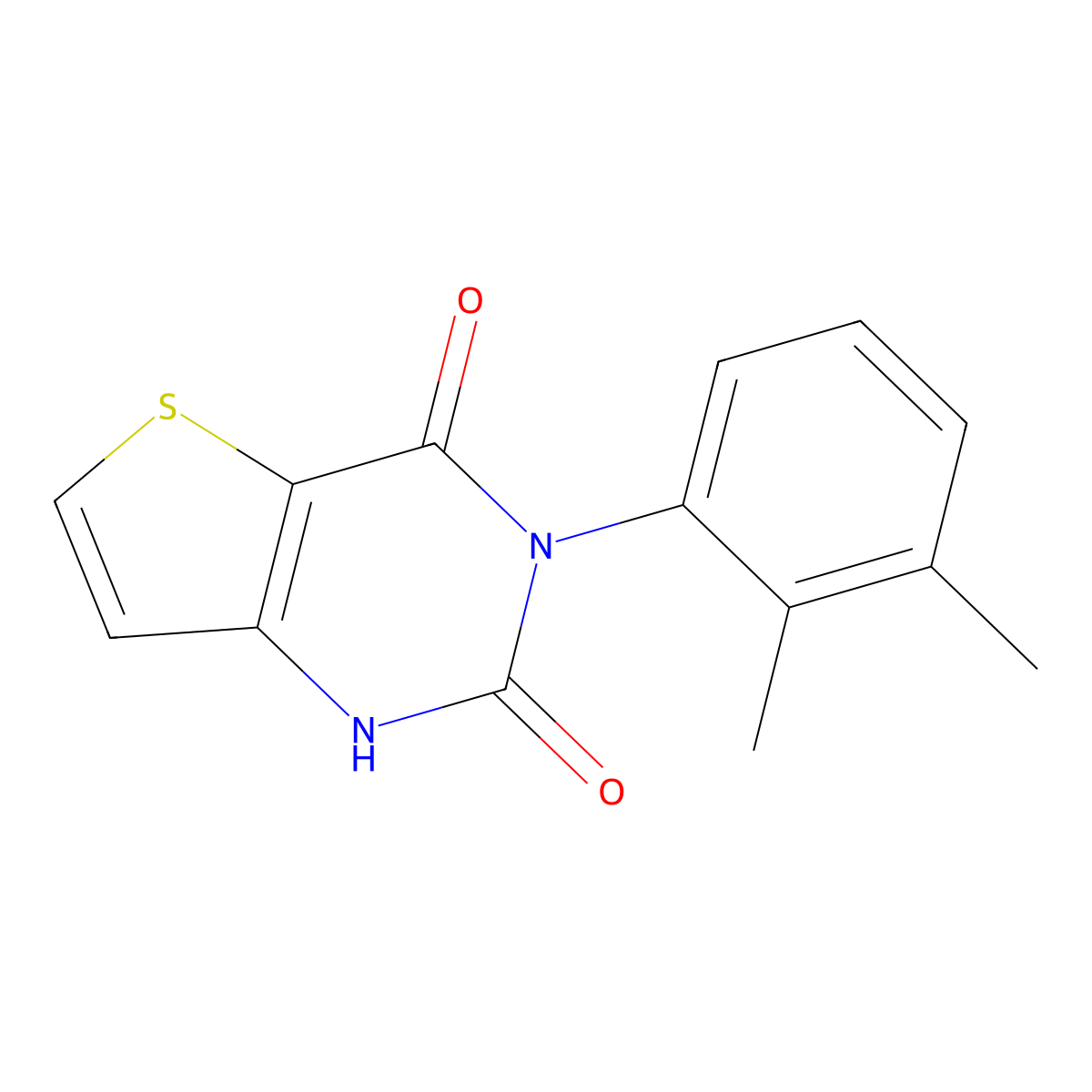 3-(2,3-dimethylphenyl)thieno[3,2-d]pyrimidine-2,4(1H,3H)-dione molecular structure, CAS 1255784-13-4
