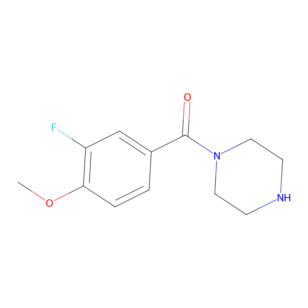 1-(3-Fluoro-4-methoxybenzoyl)piperazine molecular structure, CAS 1255784-34-9