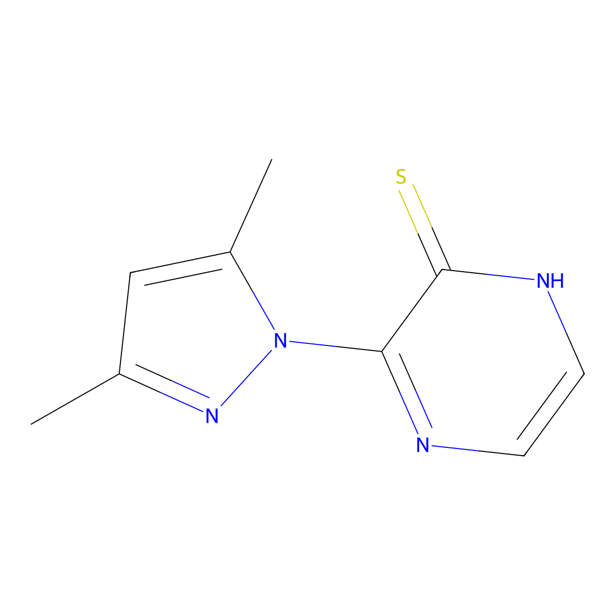 3-(3,5-dimethyl-1H-pyrazol-1-yl)pyrazine-2(1H)-thione molecular structure, CAS 1255784-35-0
