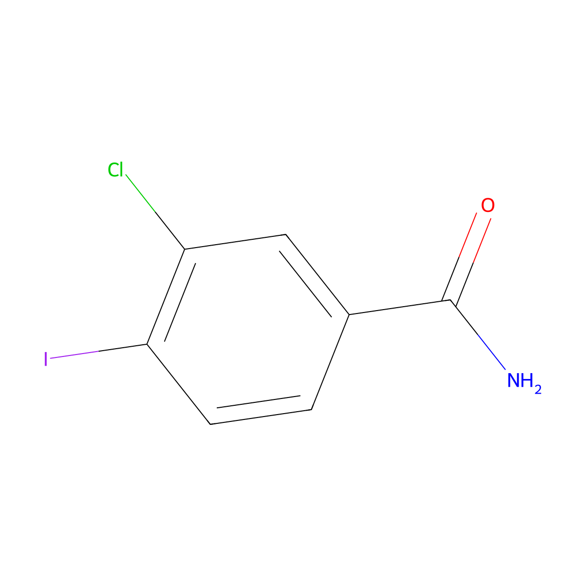 3-Chloro-4-iodobenzamide molecular structure, CAS 1255784-49-6