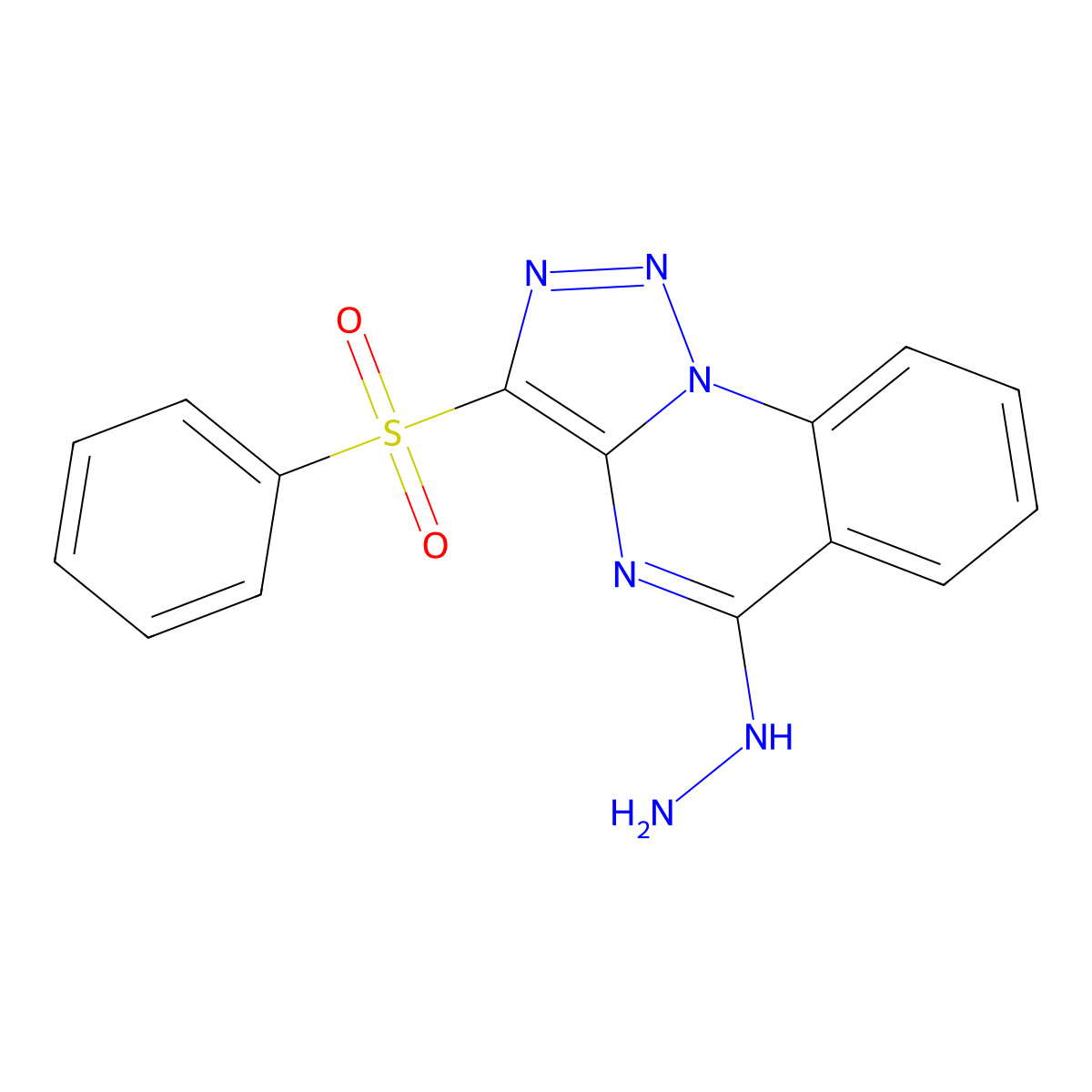 5-Hydrazinyl-3-(phenylsulfonyl)[1,2,3]triazolo[1,5-a]quinazoline molecular structure, CAS 1255784-54-3
