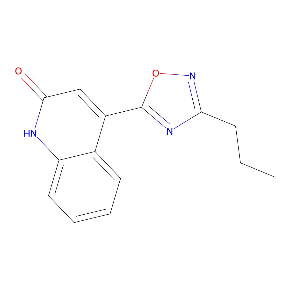4-(3-propyl-1,2,4-oxadiazol-5-yl)quinolin-2(1H)-one molecular structure, CAS 1255784-68-9