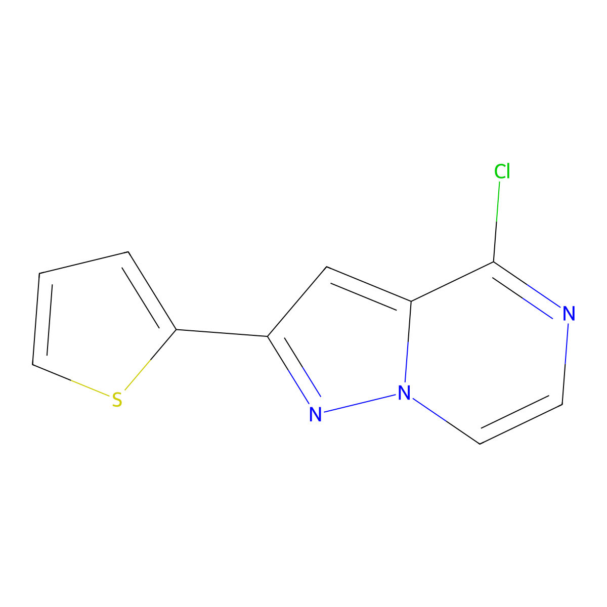 4-Chloro-2-(thiophen-2-yl)pyrazolo[1,5-a]pyrazine molecular structure, CAS 1255784-69-0
