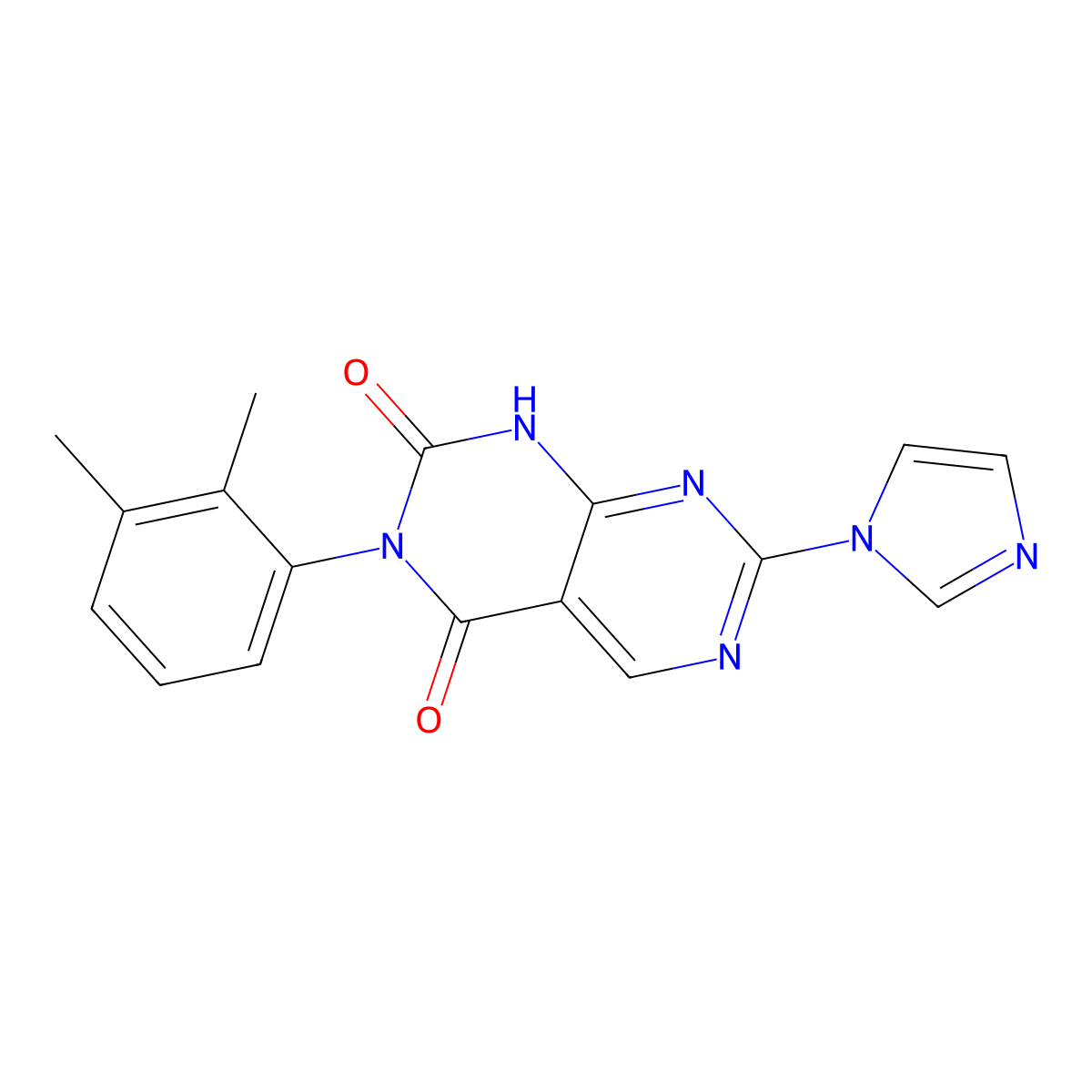 3-(2,3-dimethylphenyl)-7-(1H-imidazol-1-yl)pyrimido[4,5-d]pyrimidine-2,4(1H,3H)-dione molecular structure, CAS 1255785-00-2