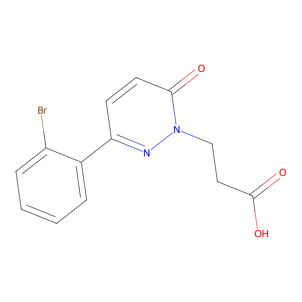 3-[3-(2-bromophenyl)-6-oxopyridazin-1(6H)-yl]propanoic acid molecular structure, CAS 1255785-10-4