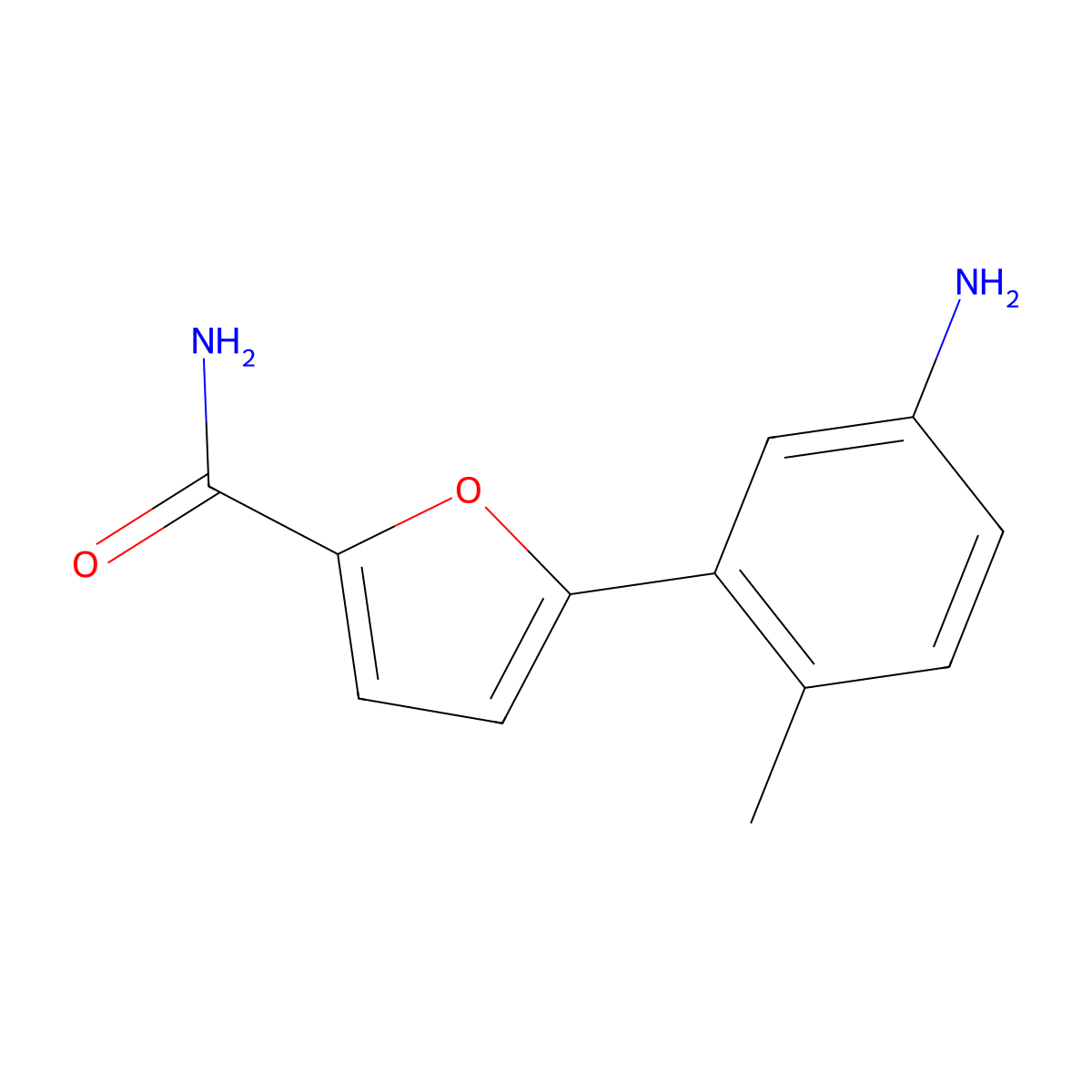 5-(5-Amino-2-methylphenyl)-2-furamide molecular structure, CAS 1255785-40-0
