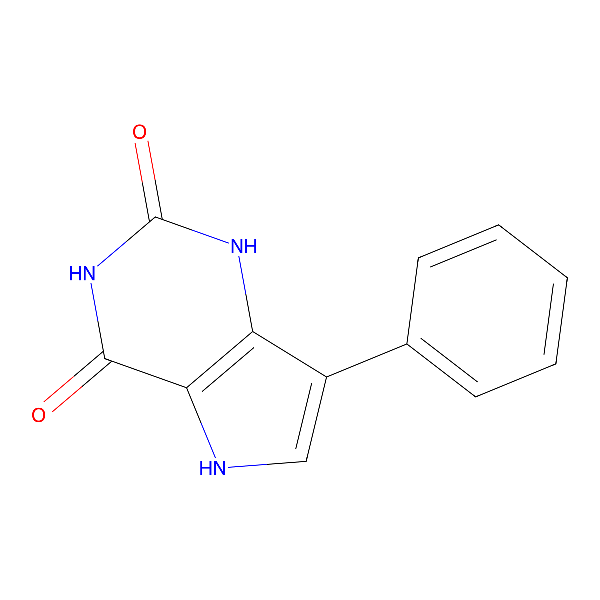 7-phenyl-1H-pyrrolo[3,2-d]pyrimidine-2,4(3H,5H)-dione molecular structure, CAS 1255785-85-3