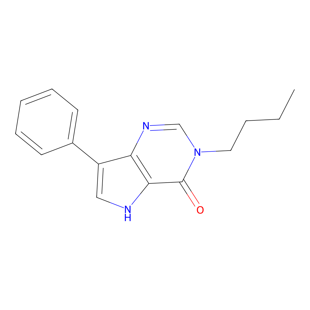 3-butyl-7-phenyl-3,5-dihydro-4H-pyrrolo[3,2-d]pyrimidin-4-one molecular structure, CAS 1255785-88-6