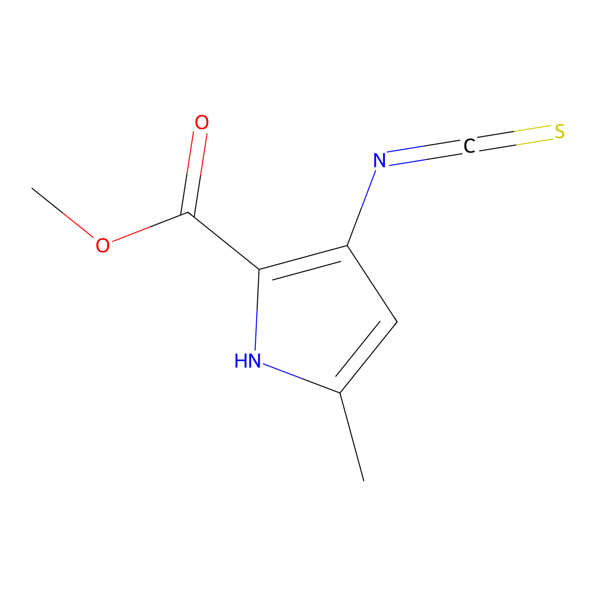 methyl 3-isothiocyanato-5-methyl-1H-pyrrole-2-carboxylate molecular structure, CAS 1255785-97-7