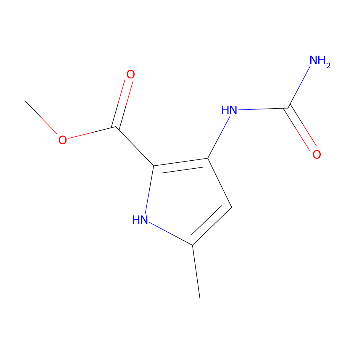 methyl 3-(carbamoylamino)-5-methyl-1H-pyrrole-2-carboxylate molecular structure, CAS 1255786-01-6