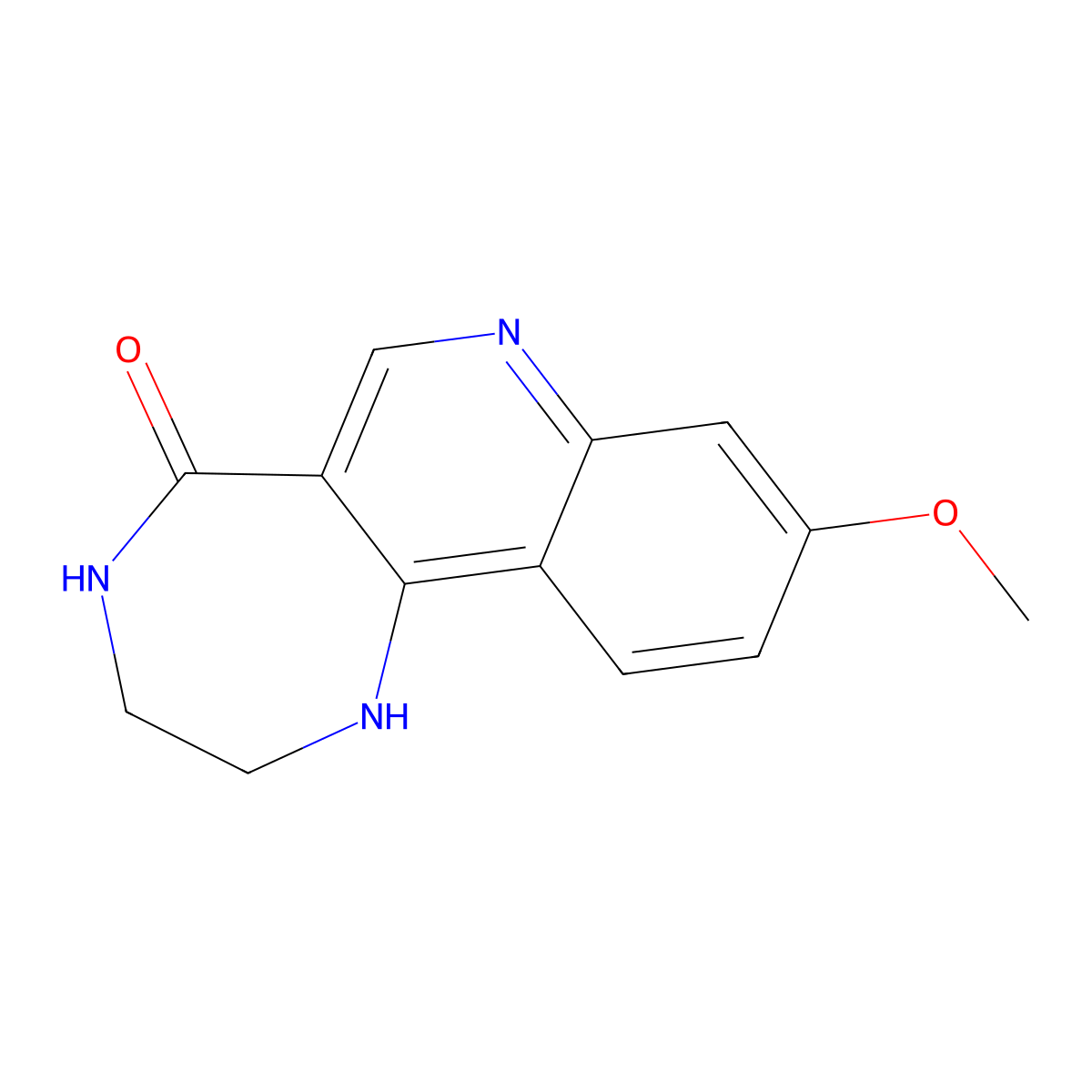 9-methoxy-3,4-dihydro-1H-[1,4]diazepino[6,5-c]quinolin-5(2H)-one molecular structure, CAS 1255788-52-3
