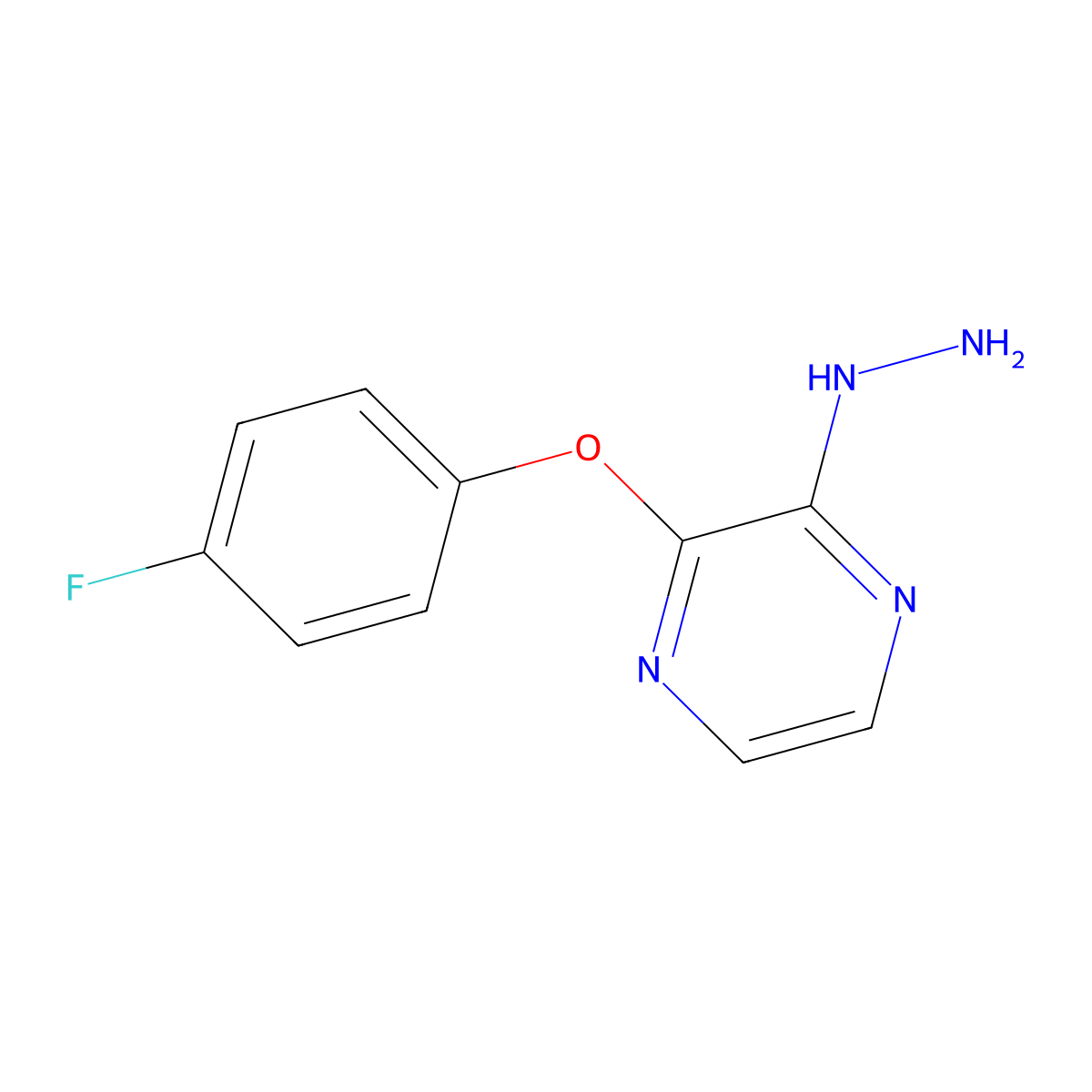 2-(4-Fluorophenoxy)-3-hydrazinylpyrazine molecular structure, CAS 1255788-80-7
