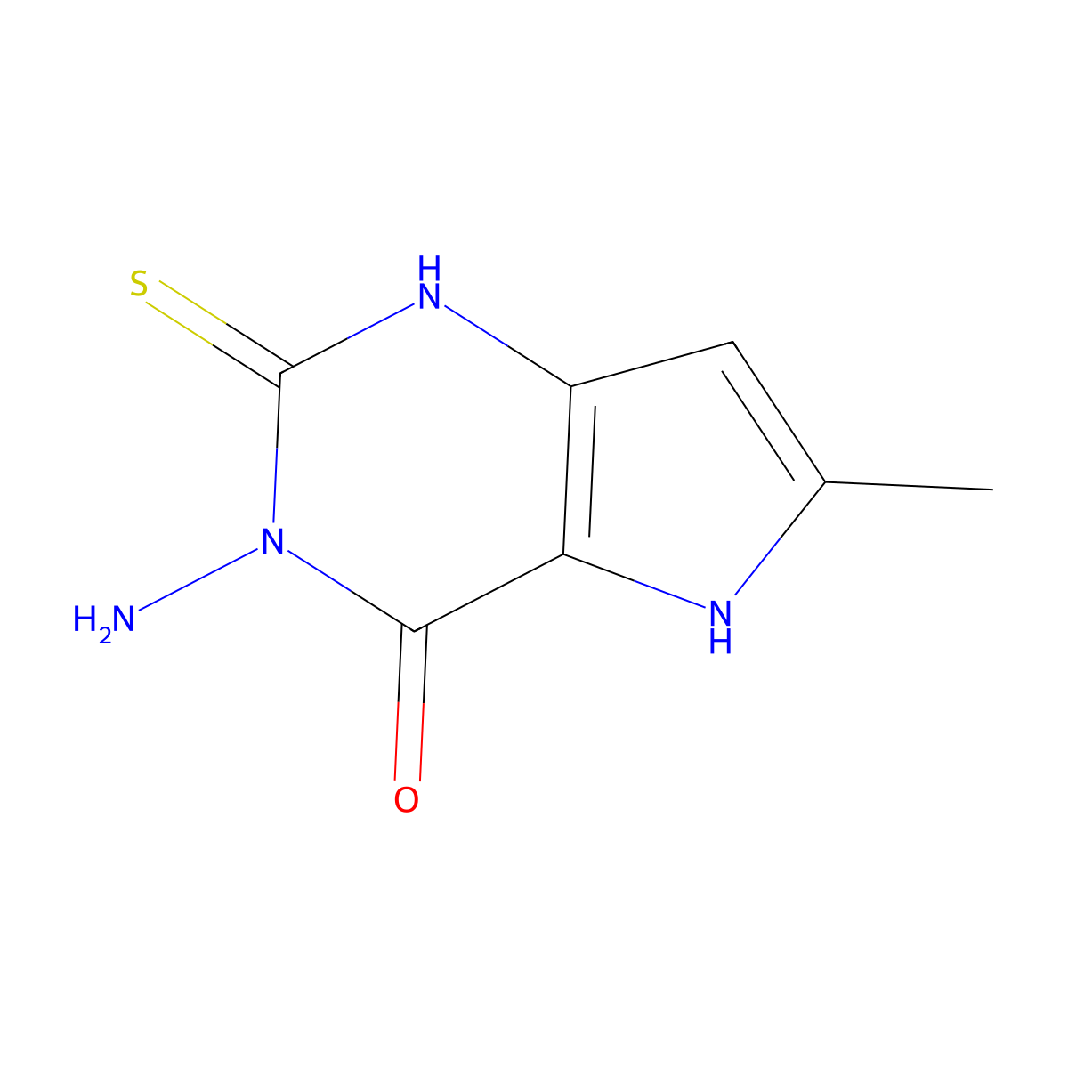 3-amino-6-methyl-2-thioxo-1,2,3,5-tetrahydro-4H-pyrrolo[3,2-d]pyrimidin-4-one molecular structure, CAS 1255788-88-5