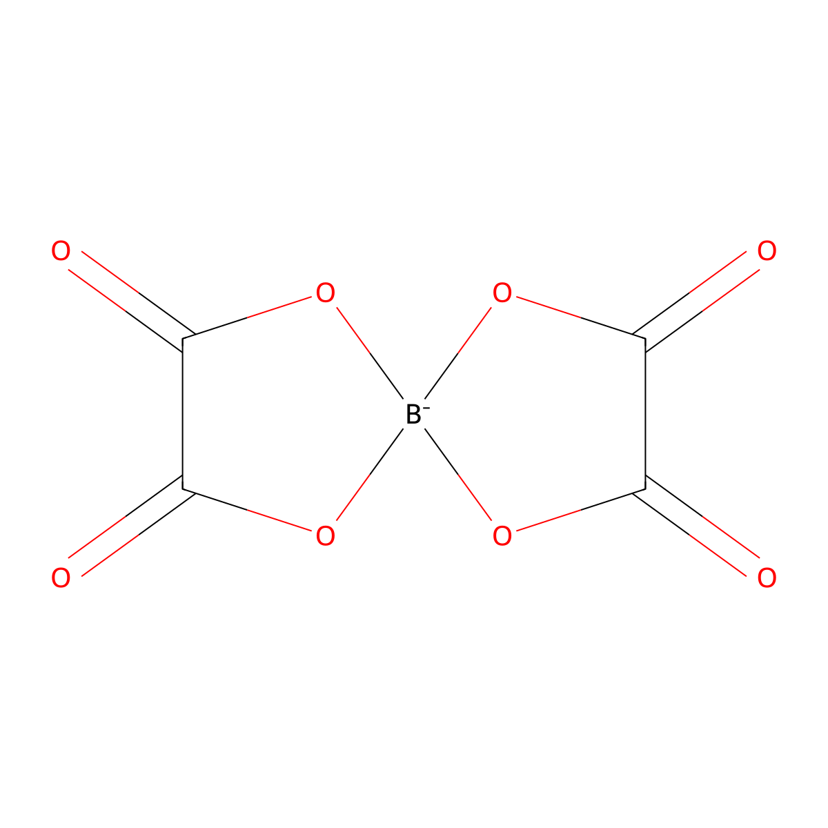 Bis(oxalato)borate molecular structure, CAS 125579-65-9