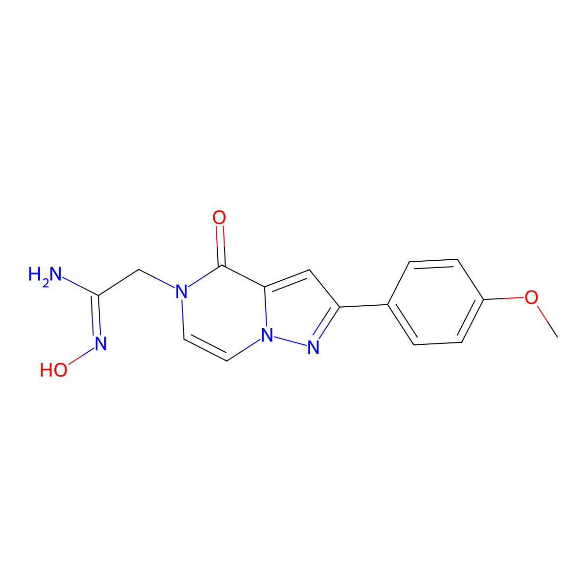 (1Z)-N'-hydroxy-2-[2-(4-methoxyphenyl)-4-oxopyrazolo[1,5-a]pyrazin-5(4H)-yl]ethanimidamide molecular structure, CAS 1255790-87-4