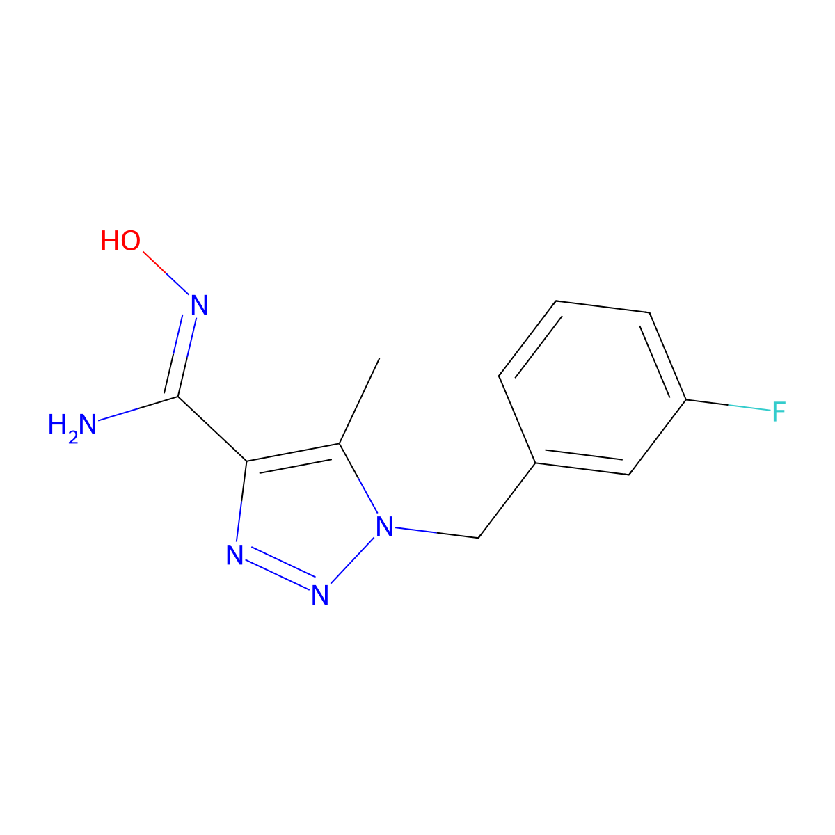 1-(3-fluorobenzyl)-N'-hydroxy-5-methyl-1H-1,2,3-triazole-4-carboximidamide molecular structure, CAS 1255790-91-0