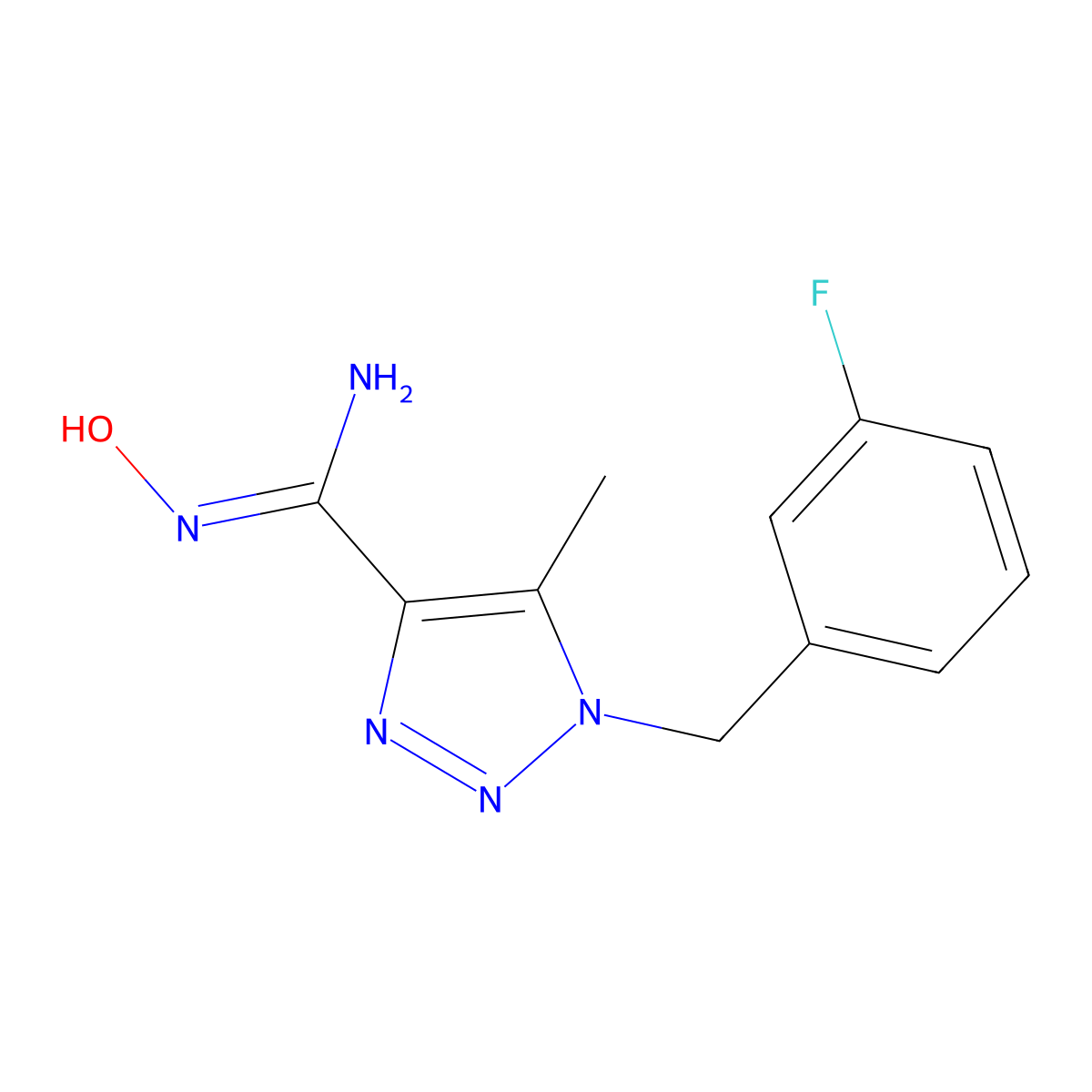 1-(3-fluorobenzyl)-N'-hydroxy-5-methyl-1H-1,2,3-triazole-4-carboximidamide molecular structure, CAS 1255790-91-0