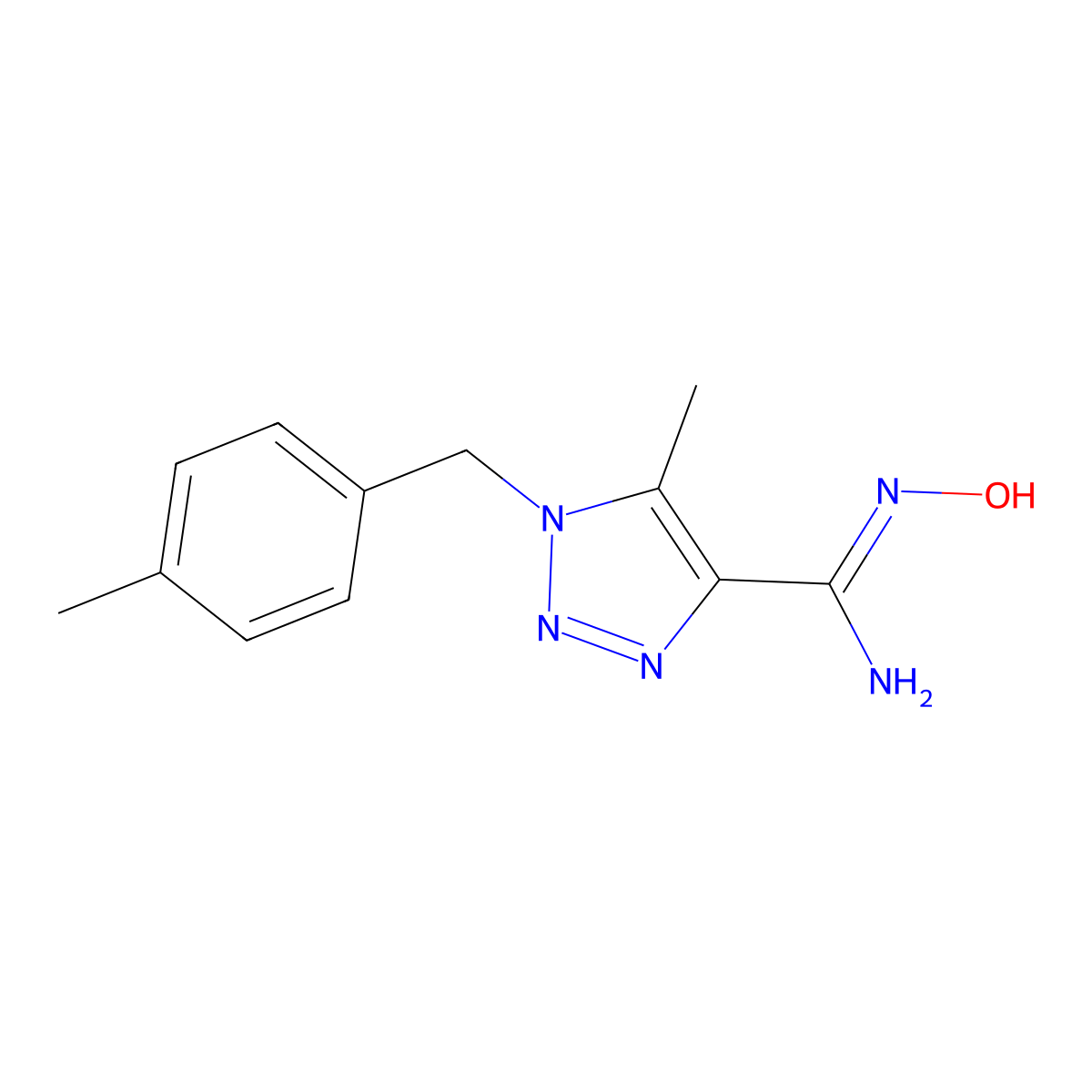 N'-hydroxy-5-methyl-1-(4-methylbenzyl)-1H-1,2,3-triazole-4-carboximidamide molecular structure, CAS 1255790-92-1
