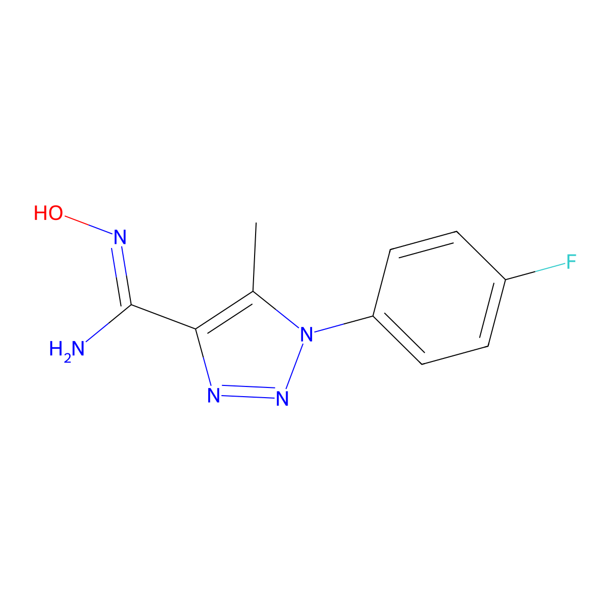 1-(4-fluorophenyl)-N'-hydroxy-5-methyl-1H-1,2,3-triazole-4-carboximidamide molecular structure, CAS 1255790-93-2