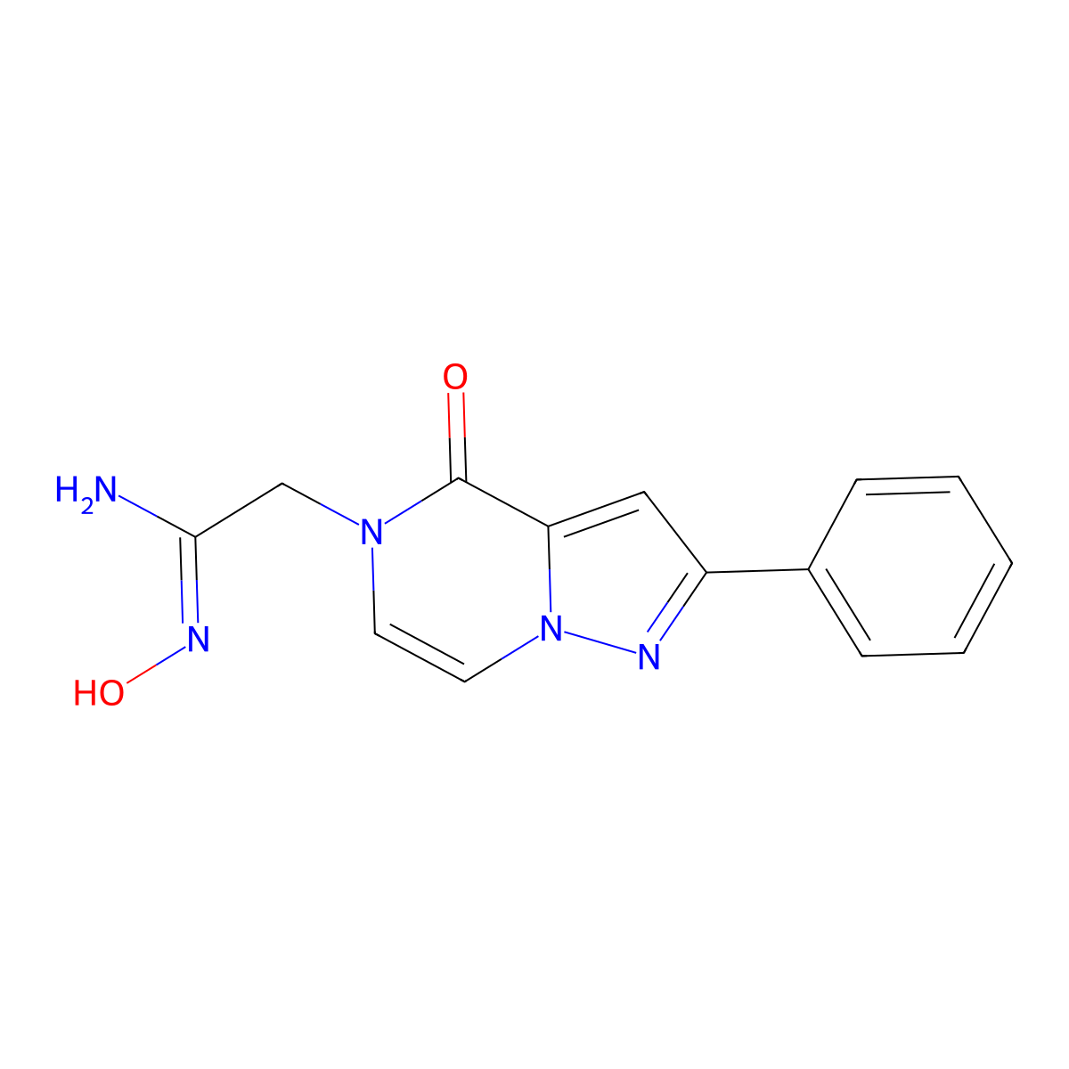 (1Z)-N'-hydroxy-2-(4-oxo-2-phenylpyrazolo[1,5-a]pyrazin-5(4H)-yl)ethanimidamide molecular structure, CAS 1255790-96-5