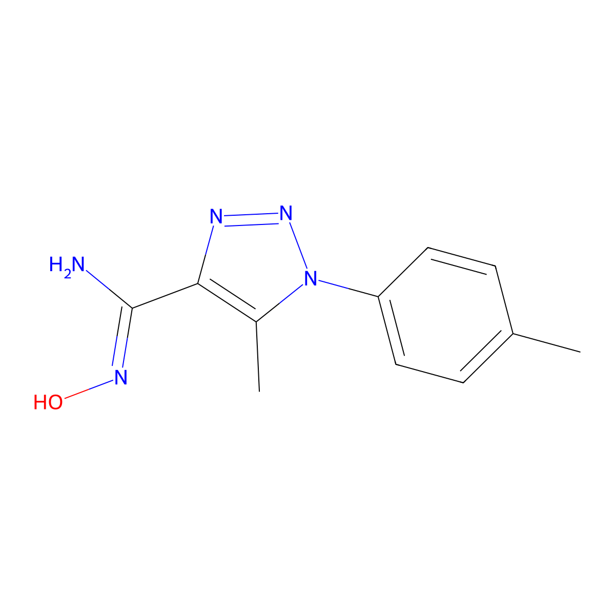 N'-hydroxy-5-methyl-1-(4-methylphenyl)-1H-1,2,3-triazole-4-carboximidamide molecular structure, CAS 1255791-06-0
