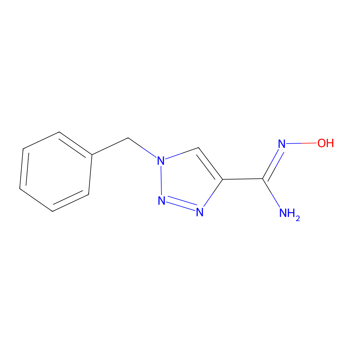 1-benzyl-N'-hydroxy-1H-1,2,3-triazole-4-carboximidamide molecular structure, CAS 1255791-11-7