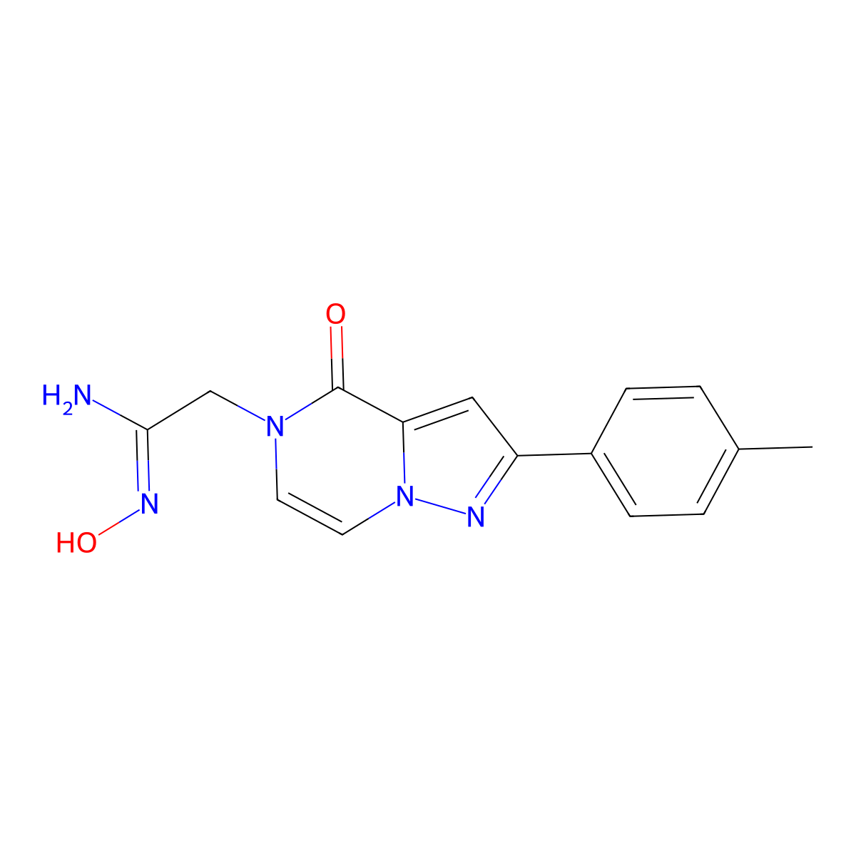 (1Z)-N'-hydroxy-2-[2-(4-methylphenyl)-4-oxopyrazolo[1,5-a]pyrazin-5(4H)-yl]ethanimidamide molecular structure, CAS 1255791-15-1