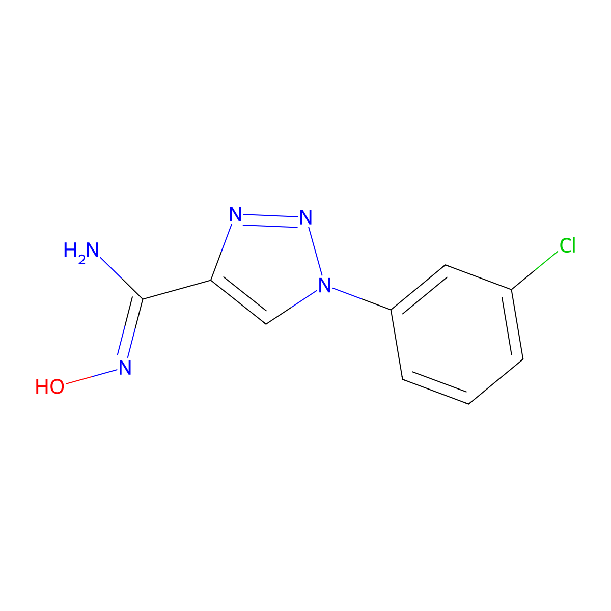 1-(3-chlorophenyl)-N'-hydroxy-1H-1,2,3-triazole-4-carboximidamide molecular structure, CAS 1255791-16-2