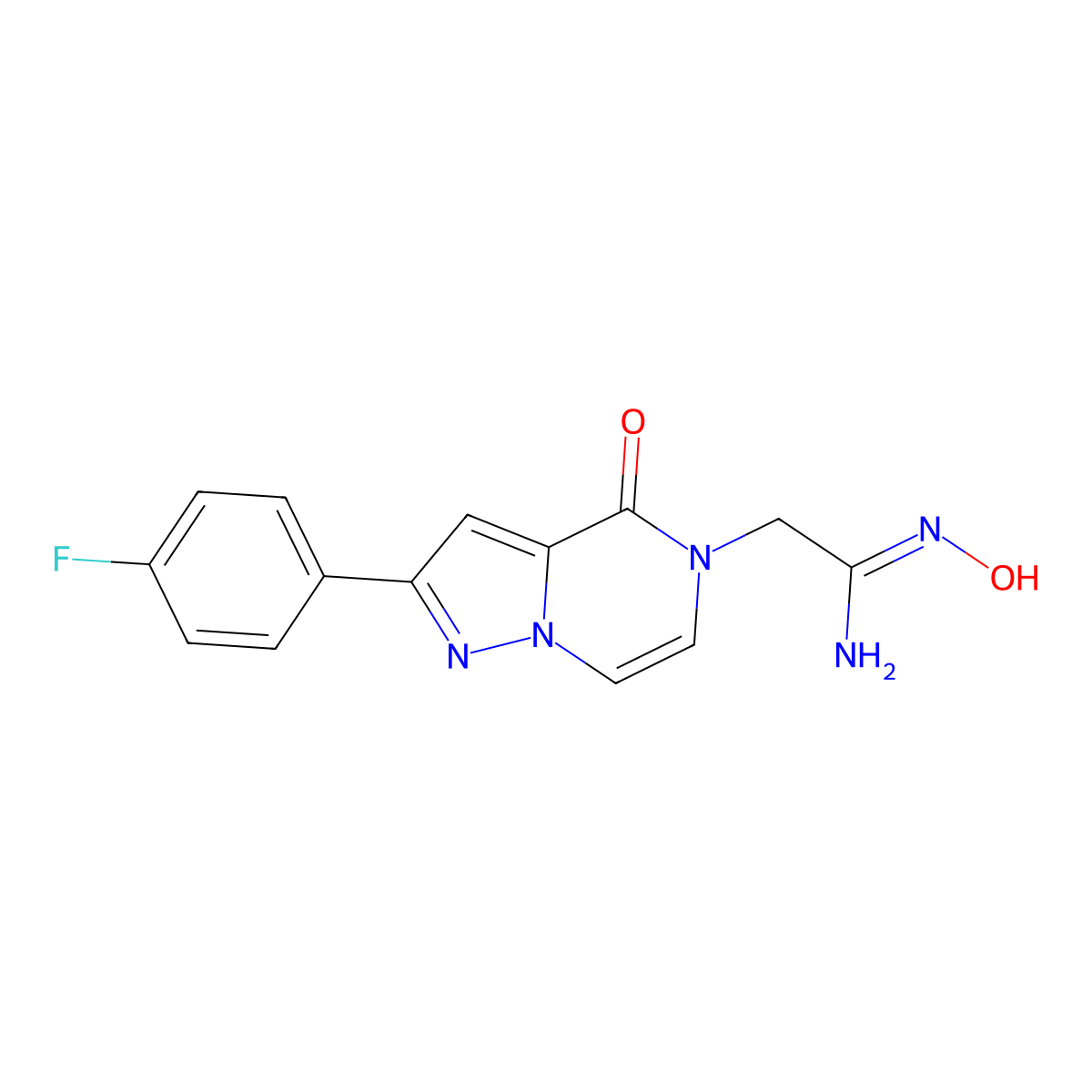 (1Z)-2-[2-(4-fluorophenyl)-4-oxopyrazolo[1,5-a]pyrazin-5(4H)-yl]-N'-hydroxyethanimidamide molecular structure, CAS 1255791-17-3
