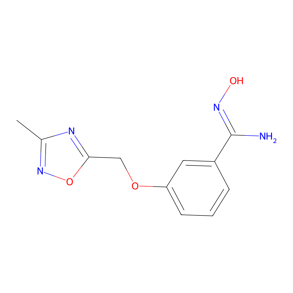 (Z)-N'-hydroxy-3-((3-methyl-1,2,4-oxadiazol-5-yl)methoxy)benzimidamide molecular structure, CAS 1255791-18-4