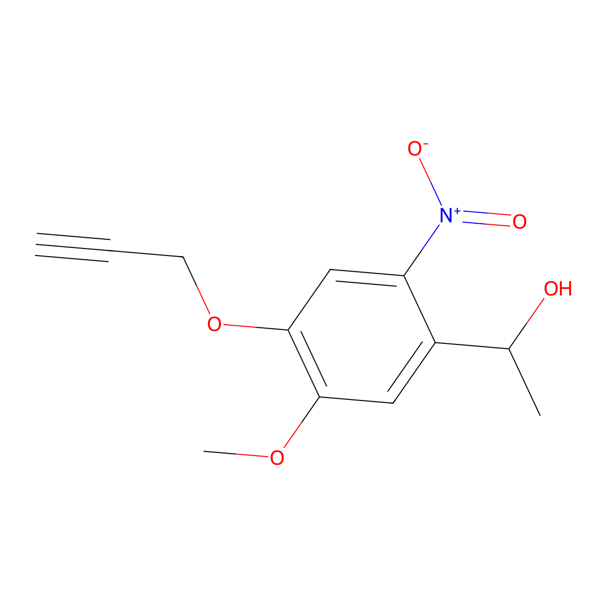 alpha-Methyl-5-methoxy-2-nitro-4-(2-propyn-1-yloxy)benzyl Alcohol molecular structure, CAS 1255792-05-2