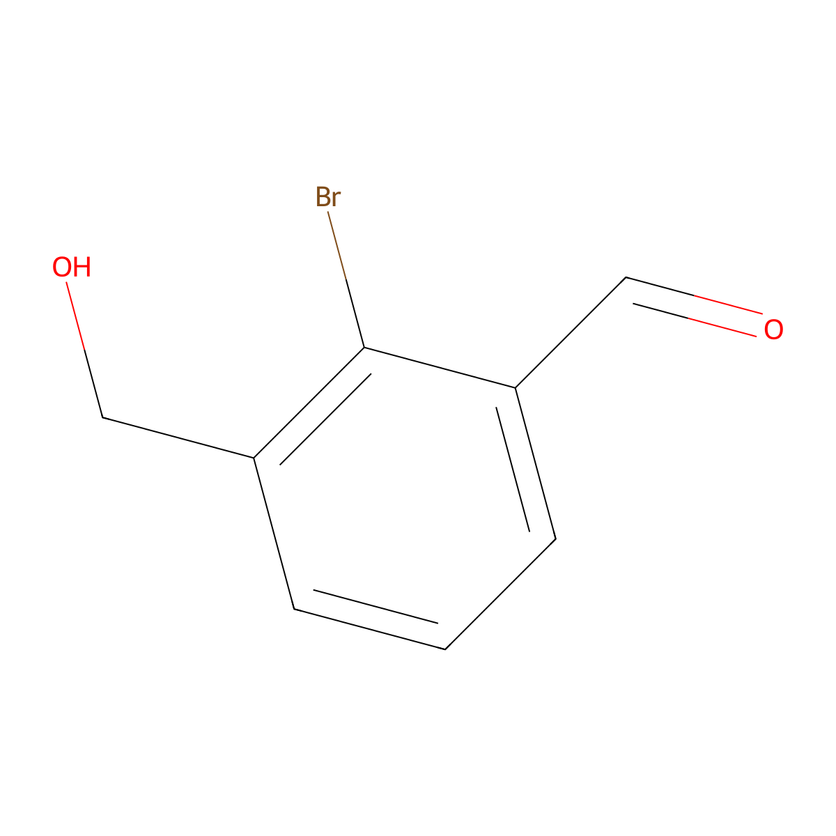 2-Bromo-3-(hydroxymethyl)benzaldehyde molecular structure, CAS 1255794-73-0