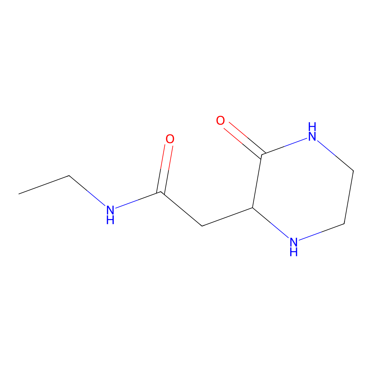 N-ethyl-2-(3-oxopiperazin-2-yl)acetamide molecular structure, CAS 1255853-57-6