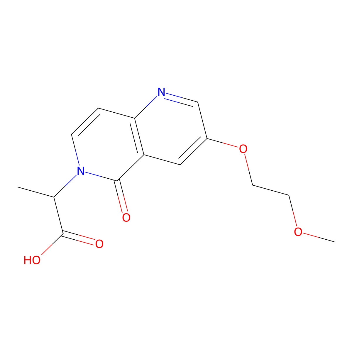 (2R)-2-[3-(2-methoxyethoxy)-5-oxo-5,6-dihydro-1,6-naphthyridin-6-yl]propanoic acid molecular structure, CAS 1255859-30-3
