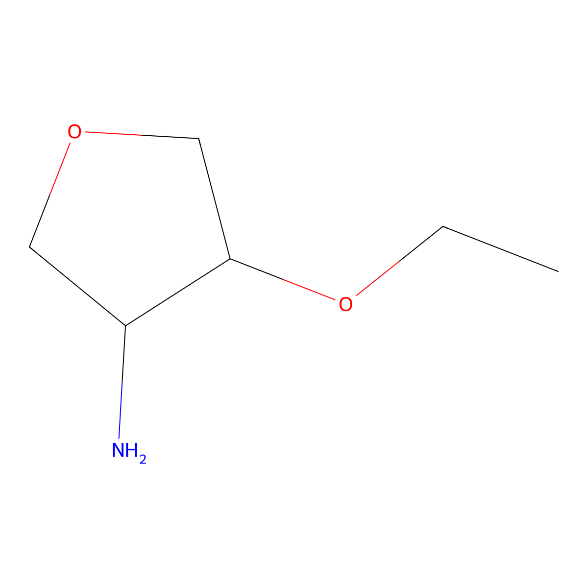 (3S,4R)-4-ethoxyoxolan-3-amine molecular structure, CAS 1255859-41-6