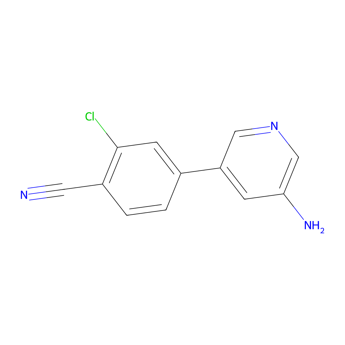 4-(5-Amino-pyridin-3-yl)-2-chloro-benzonitrile molecular structure, CAS 1255870-55-3