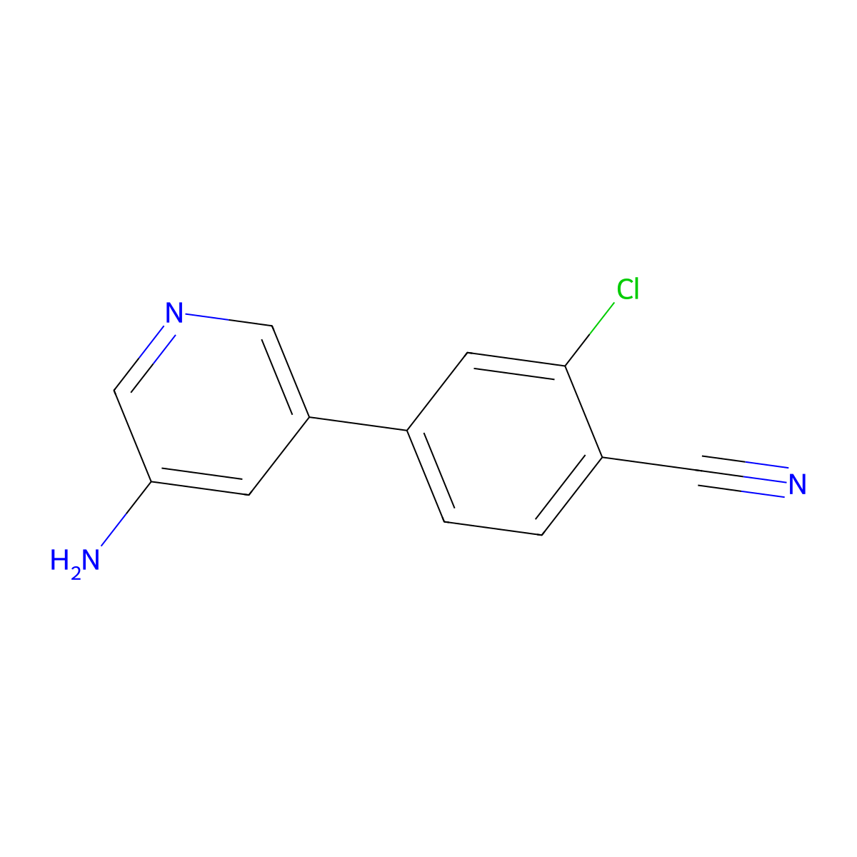 4-(5-Amino-pyridin-3-yl)-2-chloro-benzonitrile molecular structure, CAS 1255870-55-3