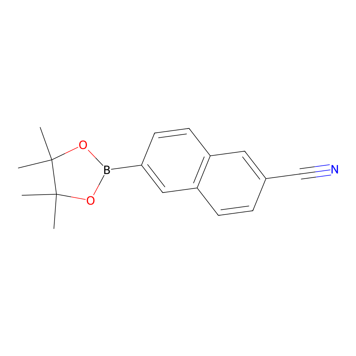 6-(4,4,5,5-Tetramethyl-1,3,2-dioxaborolan-2-yl)-2-naphthonitrile molecular structure, CAS 1255871-58-9