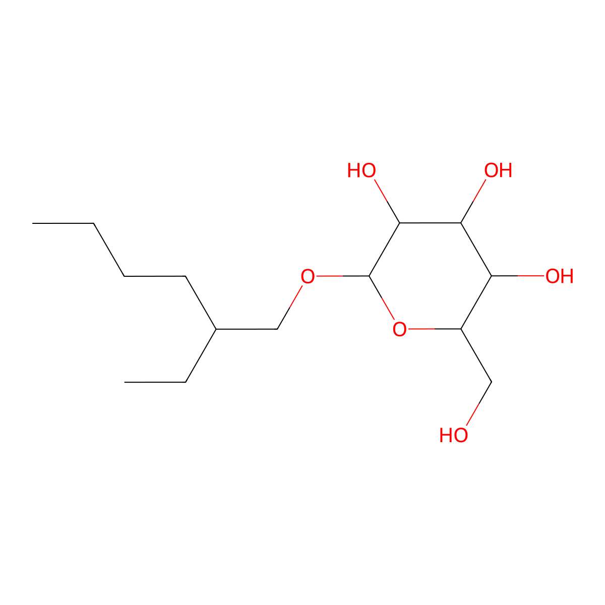 2-Ethylhexyl alpha-D-glucopyranoside molecular structure, CAS 125590-73-0