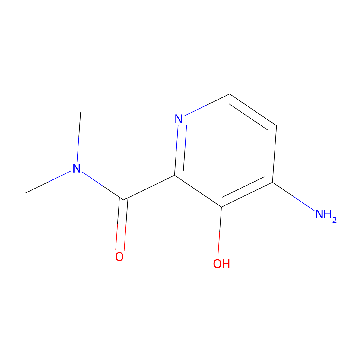 4-amino-3-hydroxy-N,N-dimethylpicolinamide molecular structure, CAS 1255917-92-0