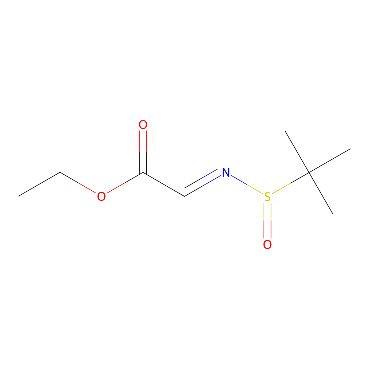 Ethyl {[(S)-2-methylpropane-2-sulfinyl]imino}acetate molecular structure, CAS 1255940-61-4