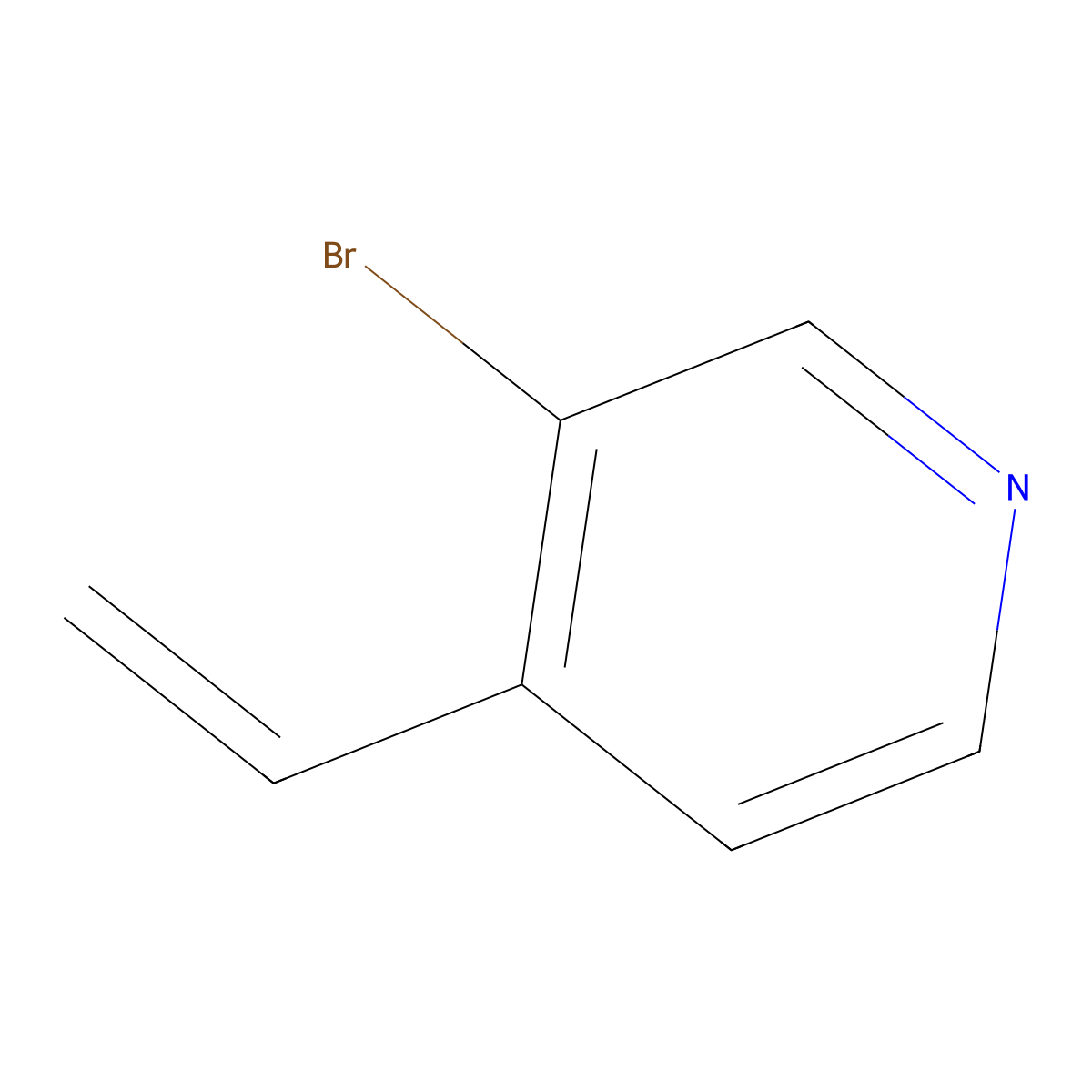 3-Bromo-4-ethenylpyridine molecular structure, CAS 1255957-49-3