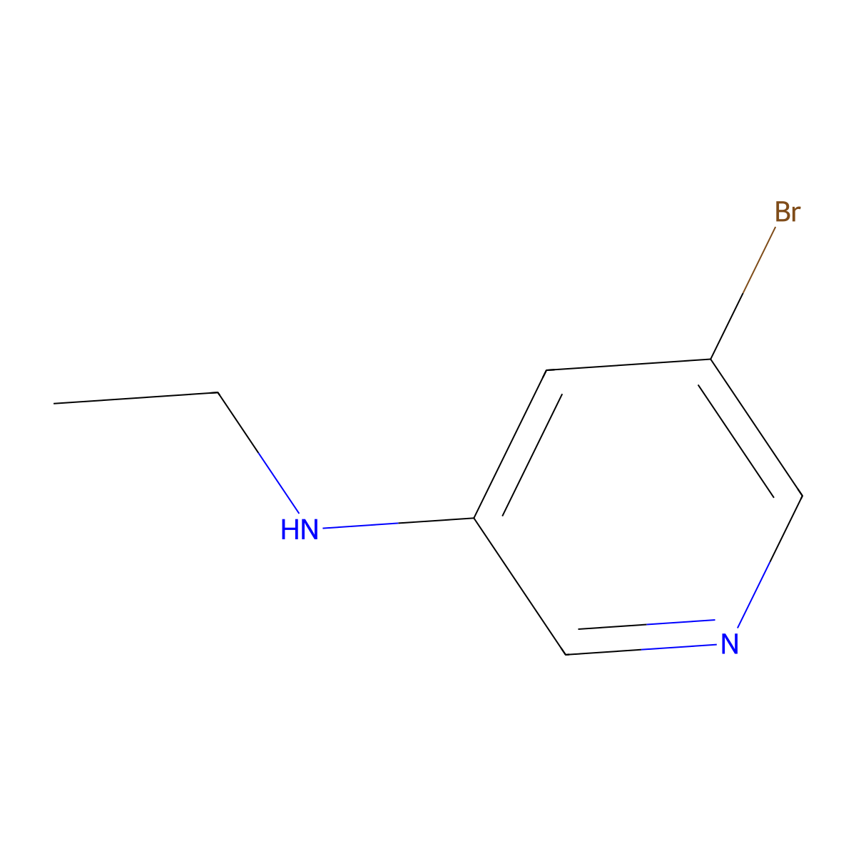 (5-Bromo-pyridin-3-yl)-ethyl-amine molecular structure, CAS 1255957-52-8