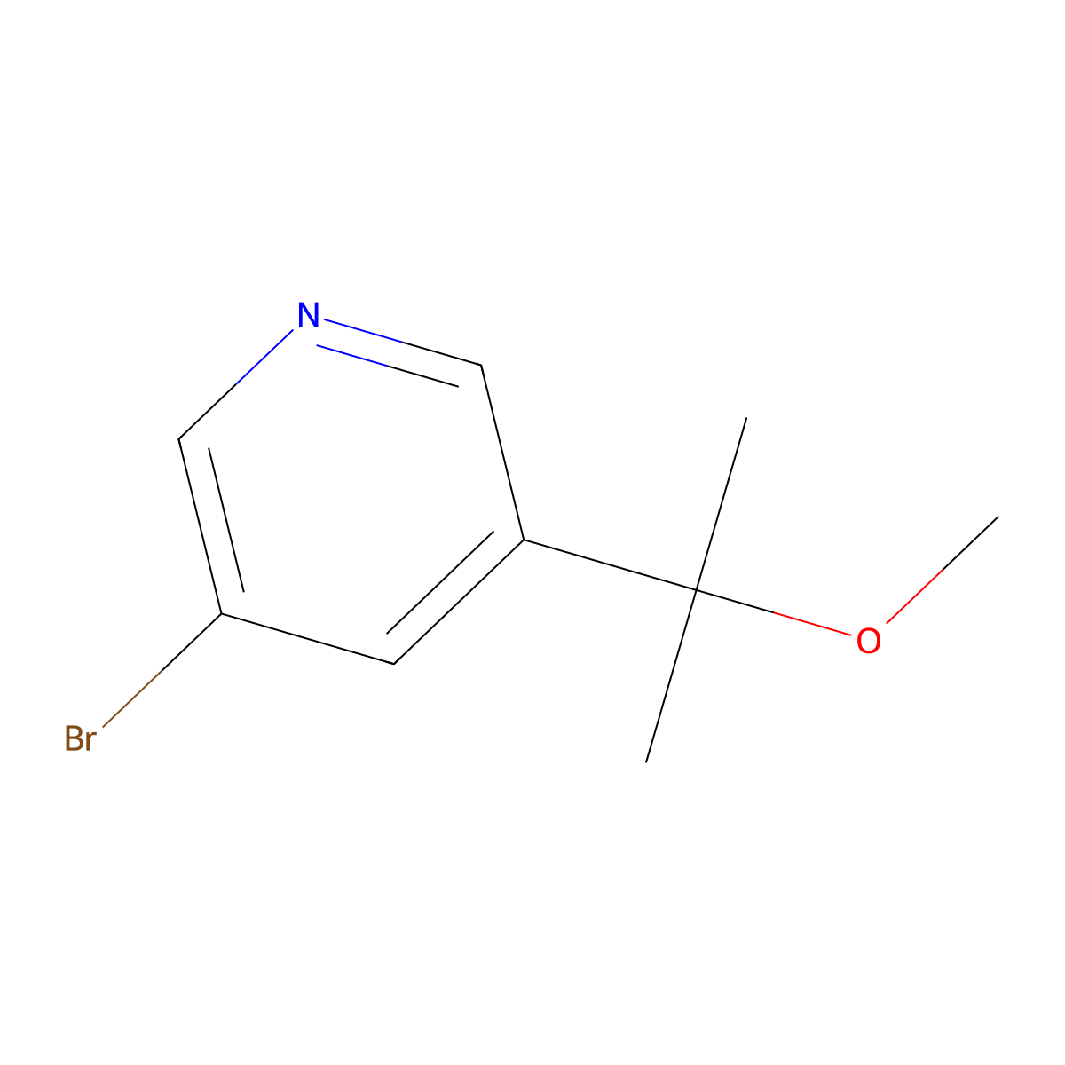 3-Bromo-5-(2-methoxypropan-2-yl)pyridine molecular structure, CAS 1255957-58-4