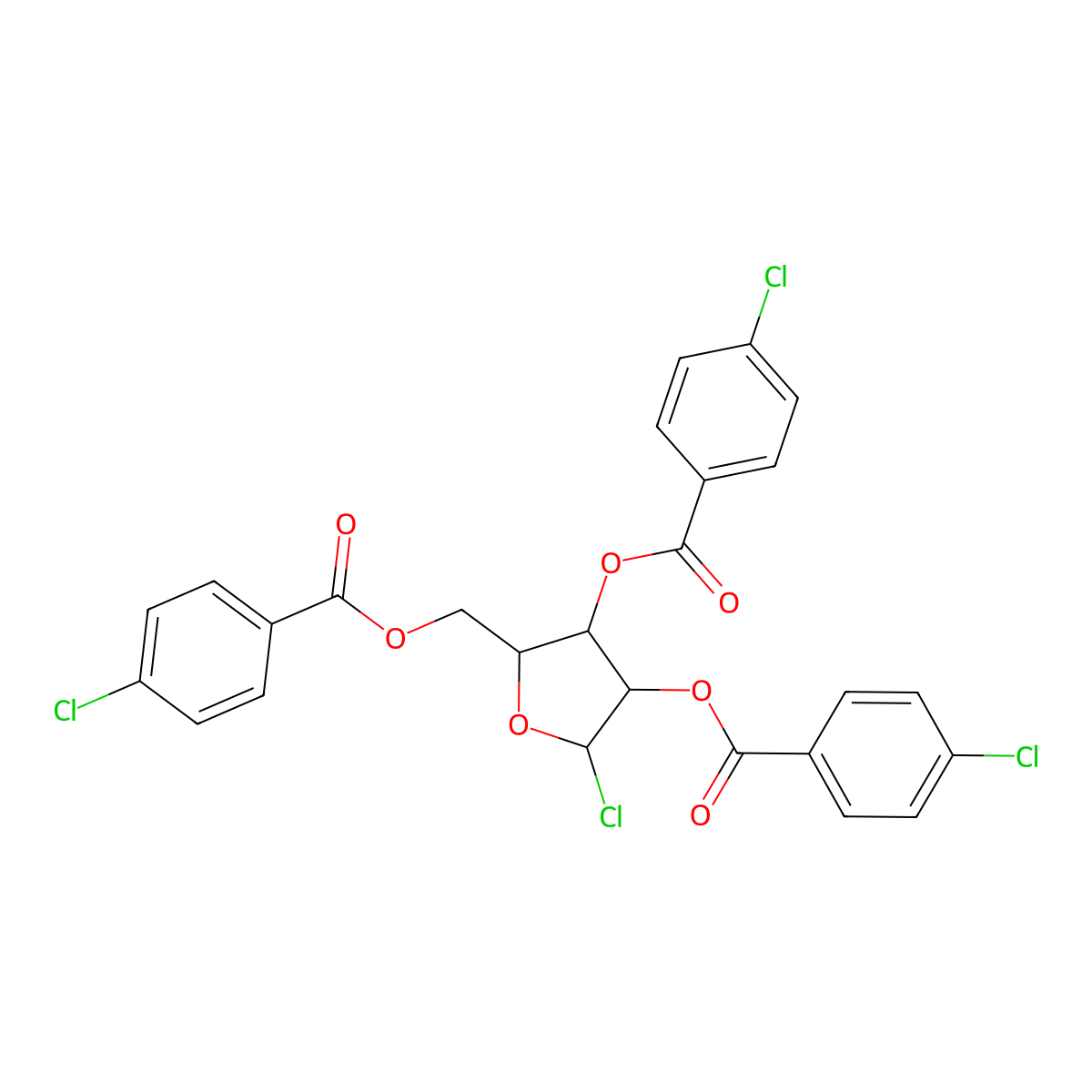 Chloro 2,3,5-Tri-O-p-chlorobenzoyl-a-D-ribofuranoside molecular structure, CAS 125598-74-5
