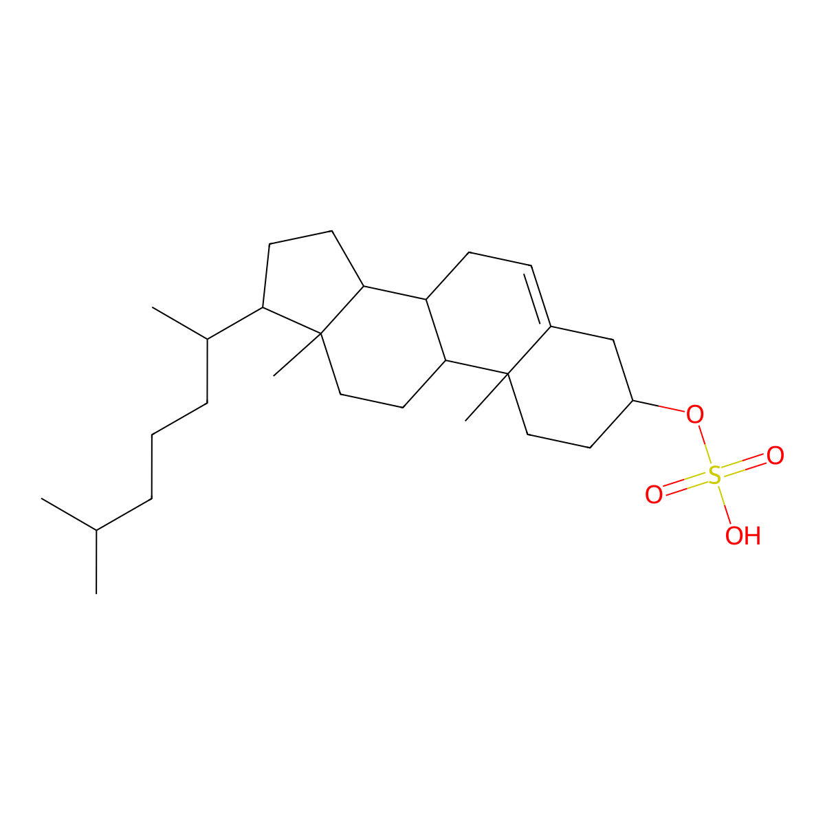 Cholesterol sulfate molecular structure, CAS 1256-86-6